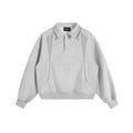 Structural Patchwork Loose Fit Hoodie with Turn-Down Collar