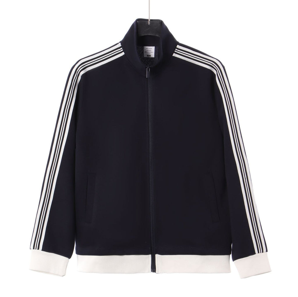 Collision ribbon zipper jacket for men