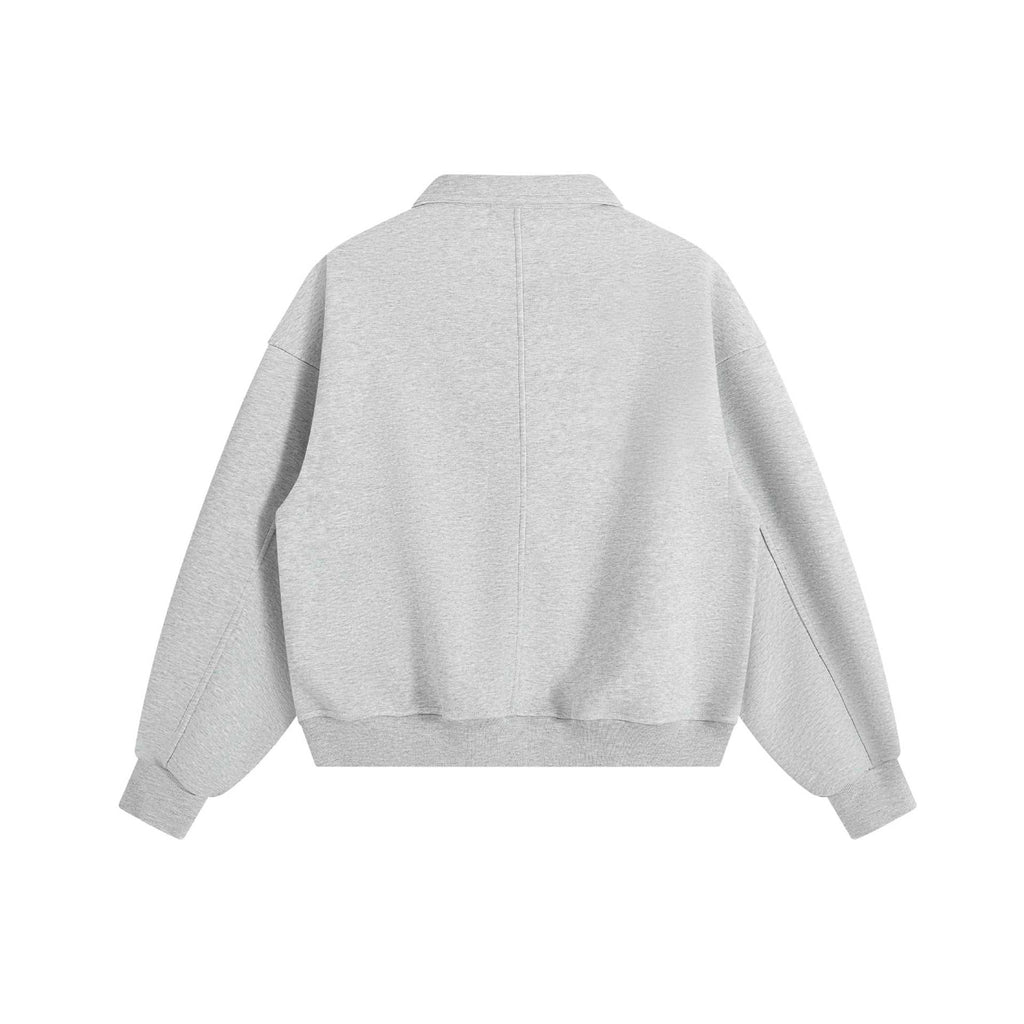 Structural Patchwork Loose Fit Hoodie with Turn-Down Collar