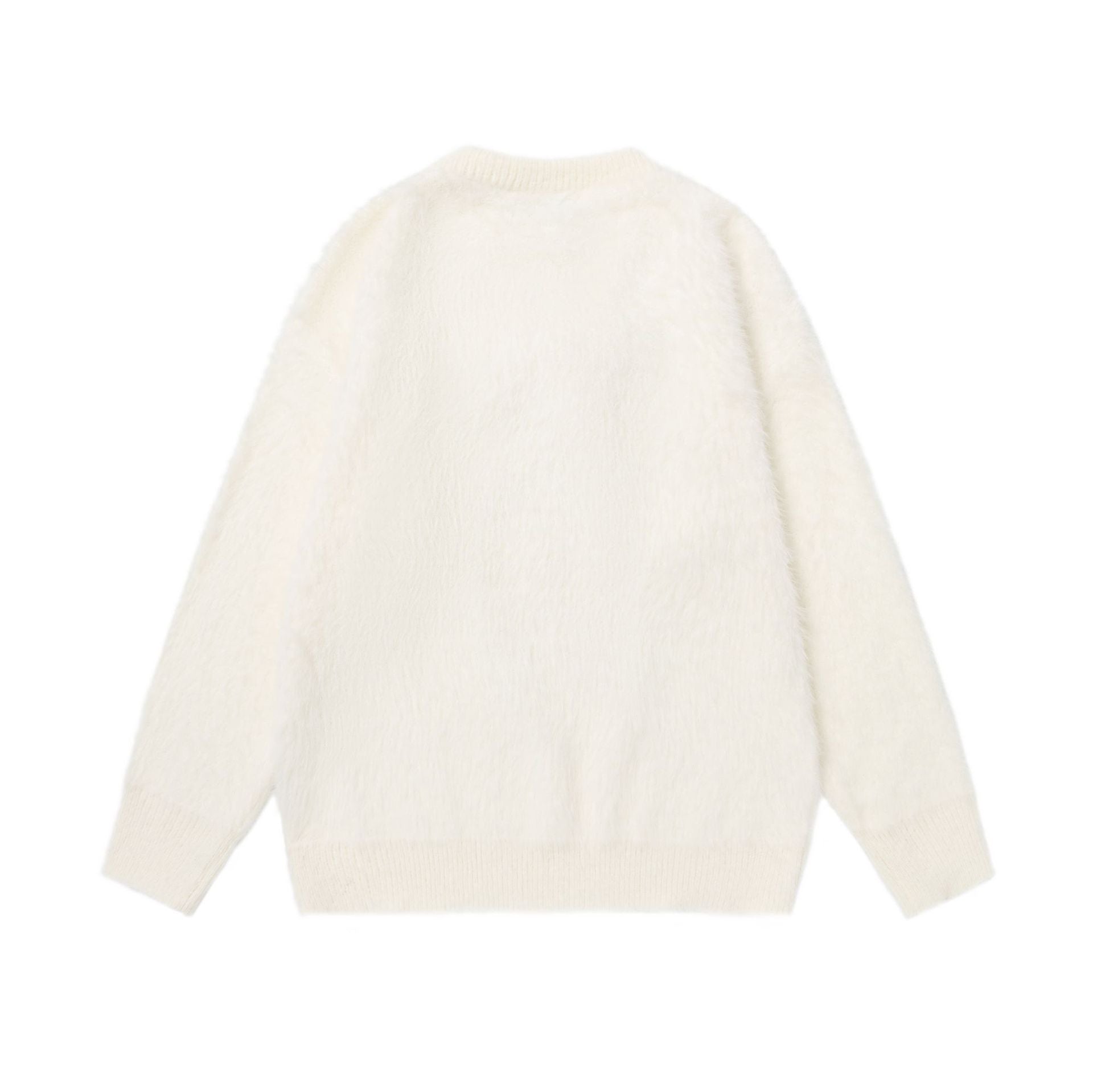 Checkered scarf round neck sweater