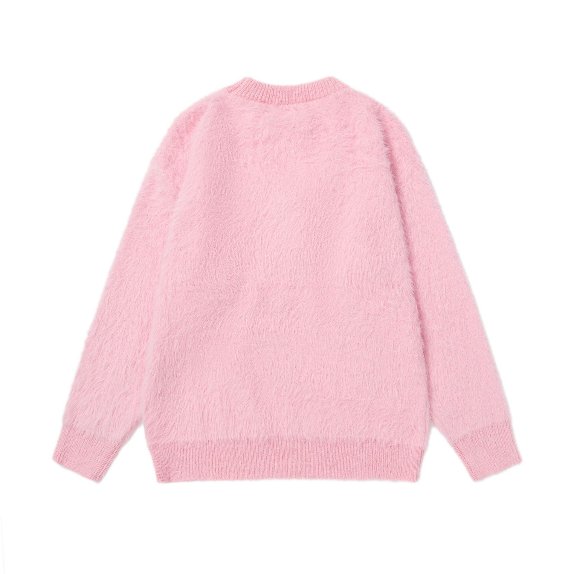 Checkered scarf round neck sweater