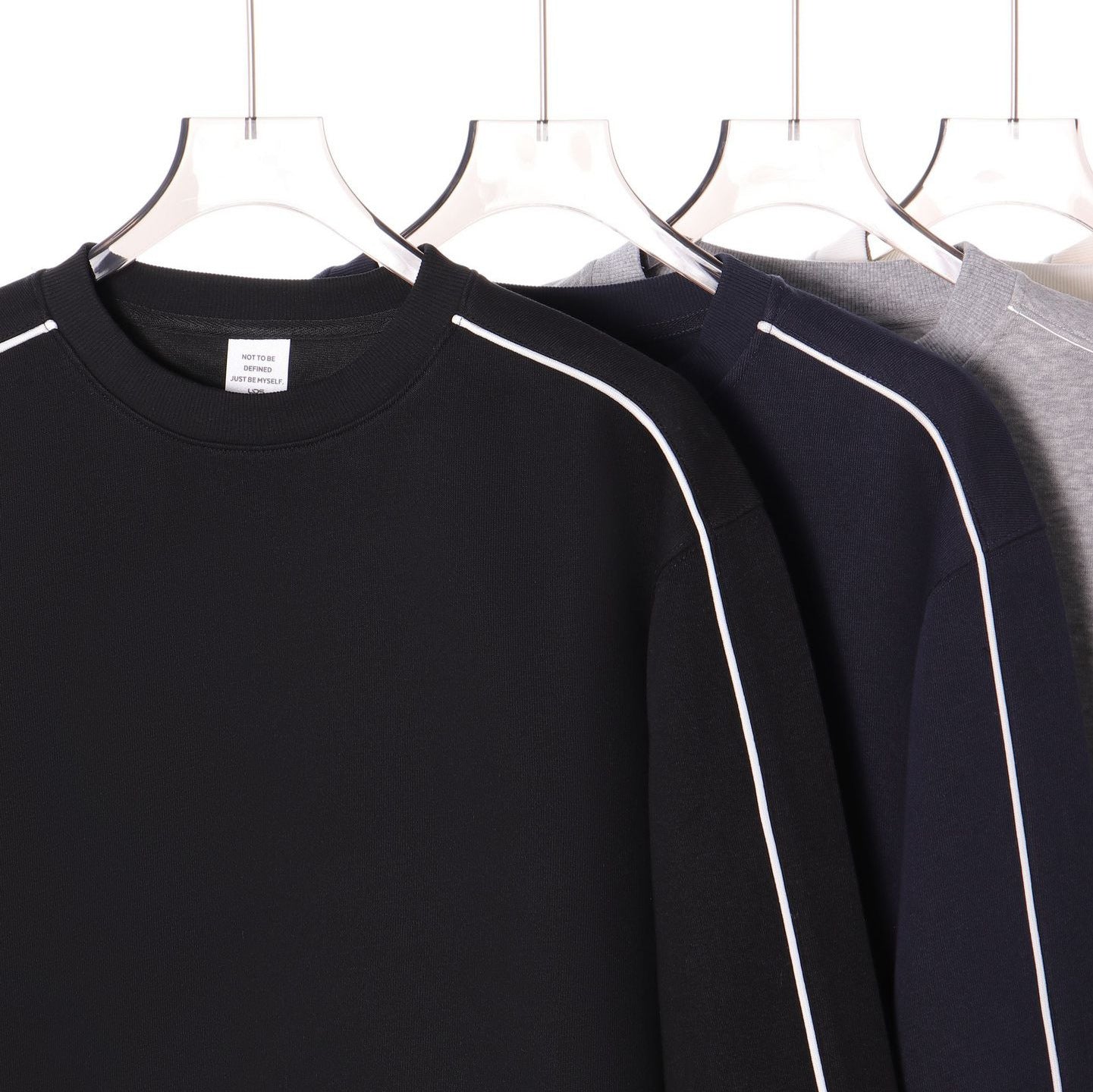 Color blocked round neck hoodie