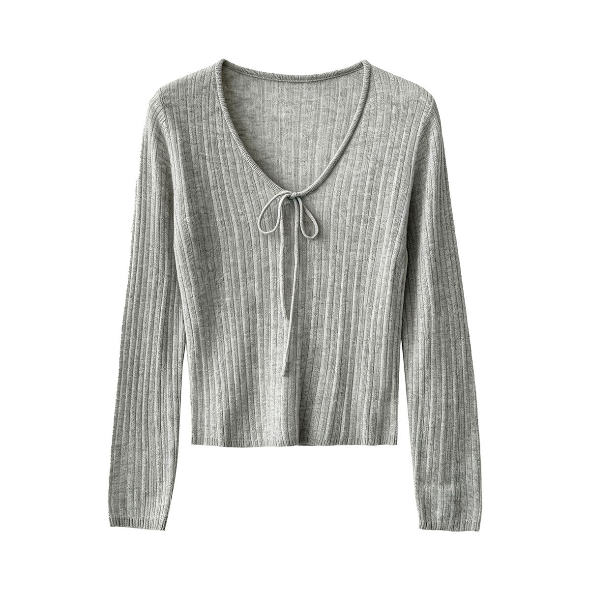 Charming Wool Knotted Bow Knit Sweater for Women, Autumn Simple Slim Fit Soft Basic Pullover