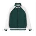 Stand up collar contrasting zipper jacket