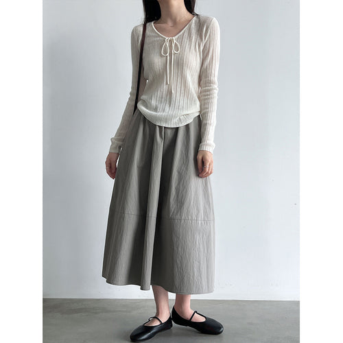 Charming Wool Knotted Bow Knit Sweater for Women, Autumn Simple Slim Fit Soft Basic Pullover