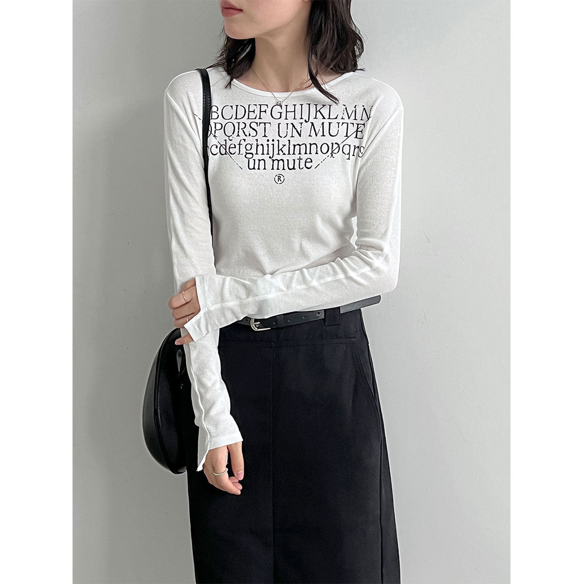 Round Neck Long Sleeve T-Shirt for Women Casual Workwear Basic Top