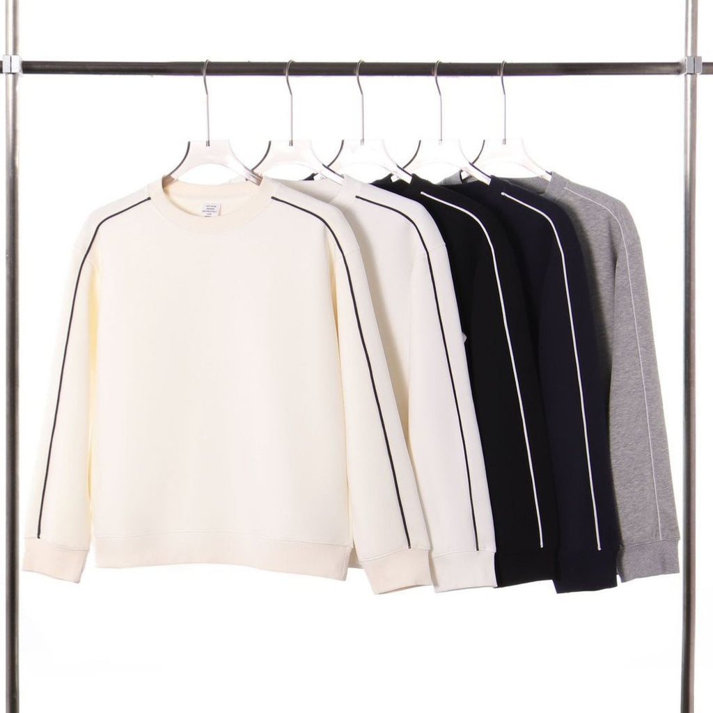 Color blocked round neck hoodie