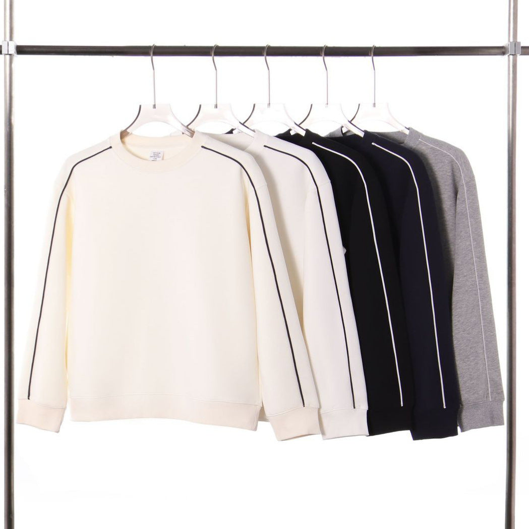 Color blocked round neck hoodie