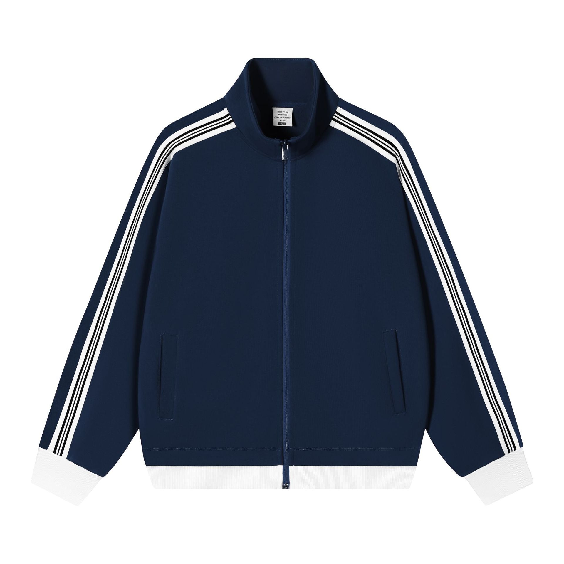Collision ribbon zipper jacket for men