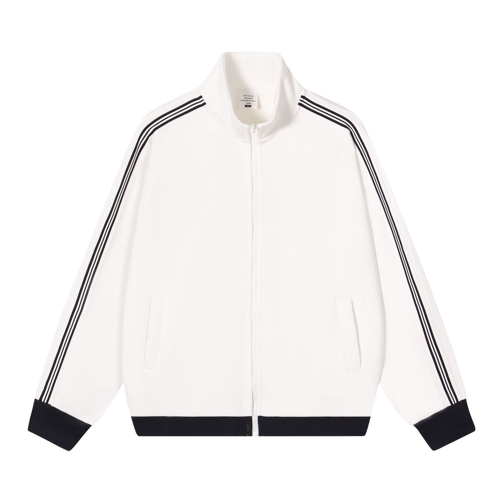 Collision ribbon zipper jacket for men