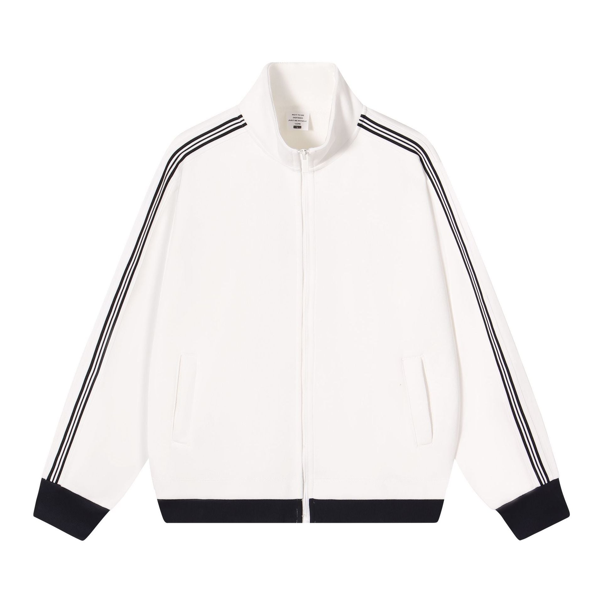 Collision ribbon zipper jacket for men
