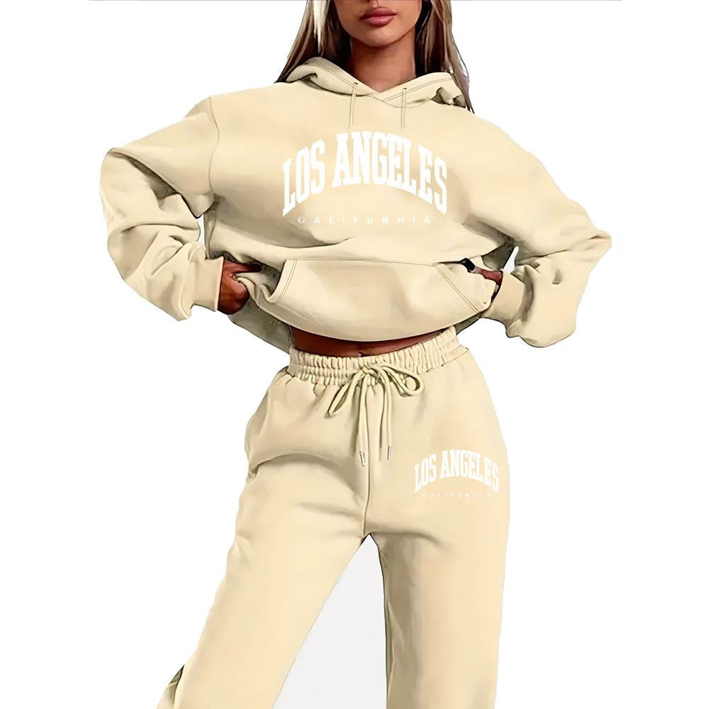 women's sportswear hoodie set,printed  casual high-quality hooded sweatshirt set