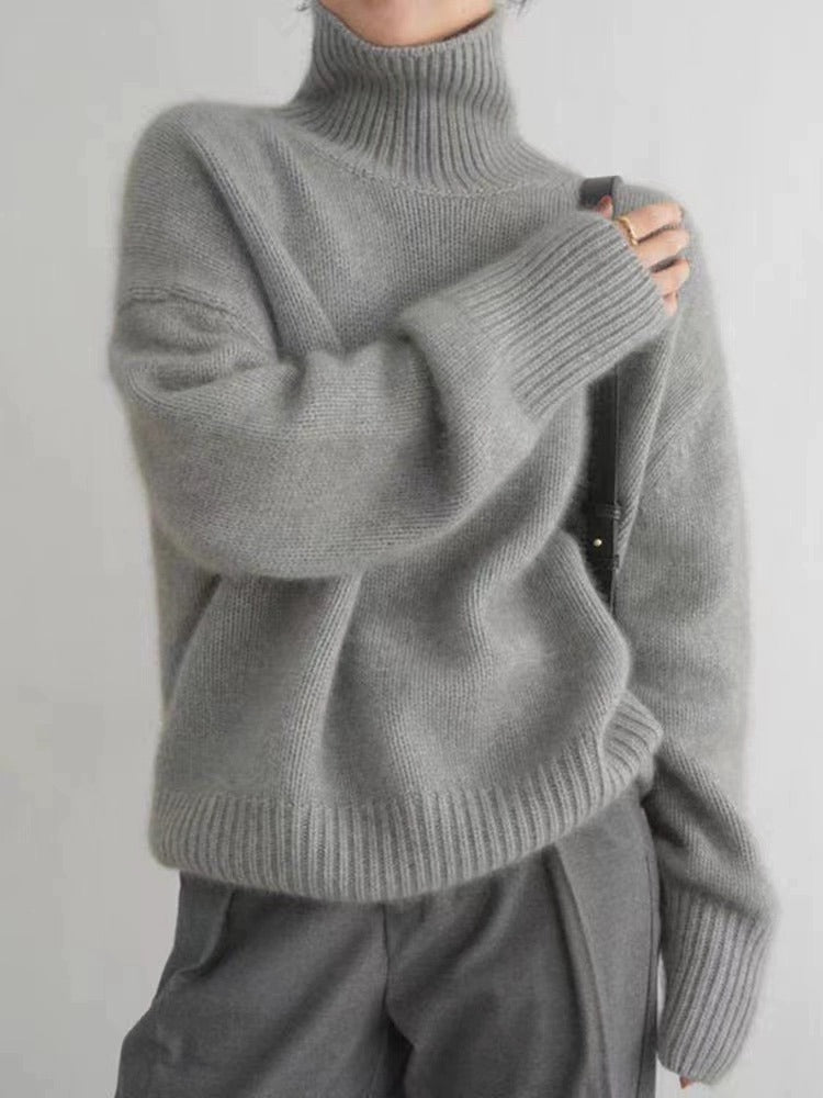 하이넥 두꺼운 루즈핏 스웨터 (여성)