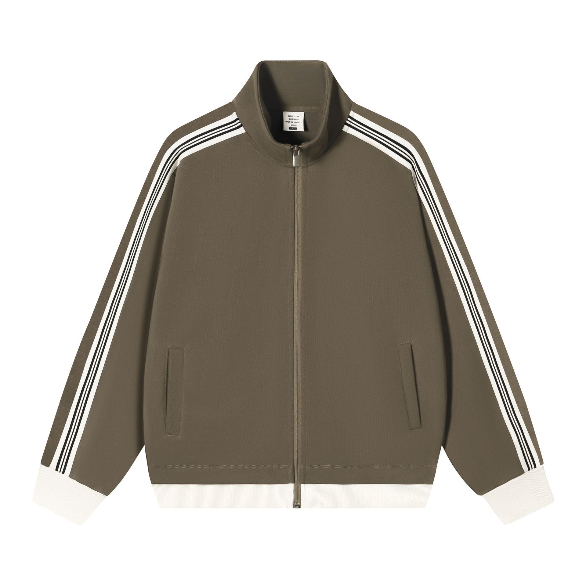 Collision ribbon zipper jacket for men