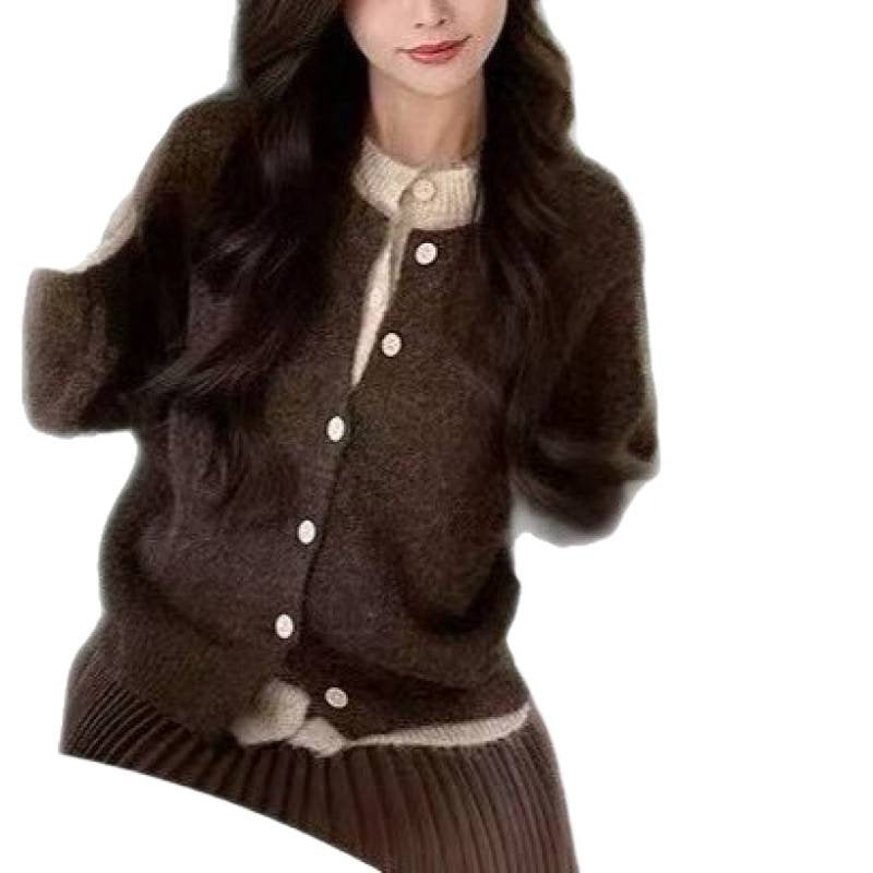 Fake Two-Piece Loose Soft Knit Sweater Coat for Women