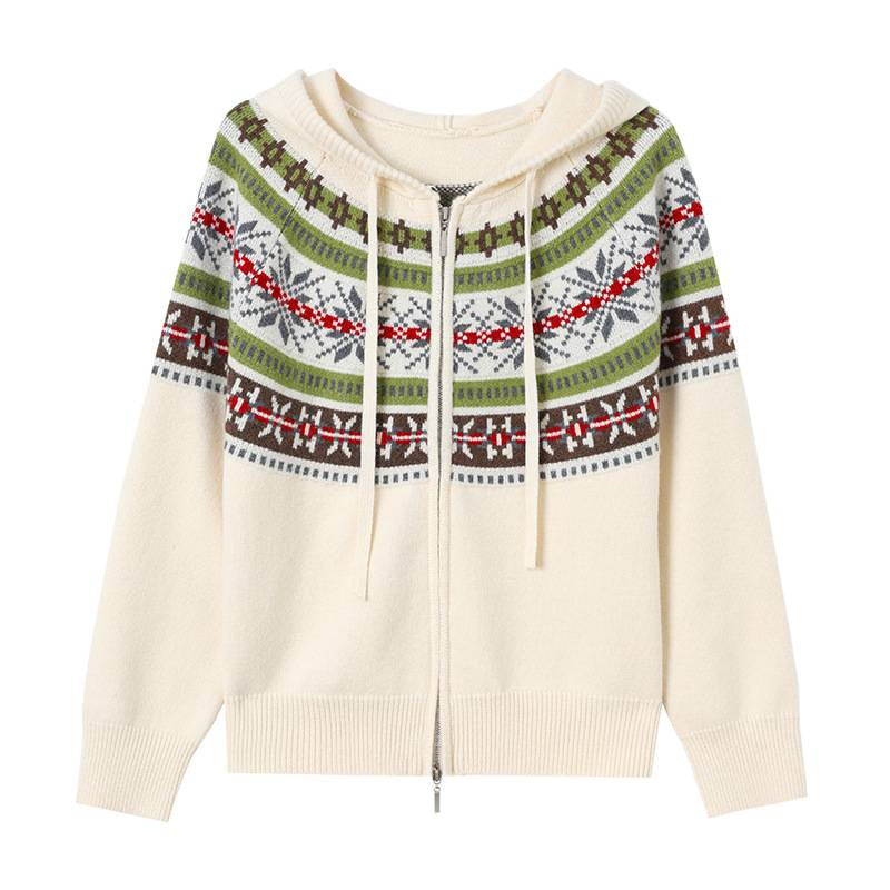 Open Front Hooded Sweater for Women, Loose Knit Cardigan, Casual Outerwear
