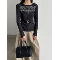 Round Neck Long Sleeve T-Shirt for Women Casual Workwear Basic Top