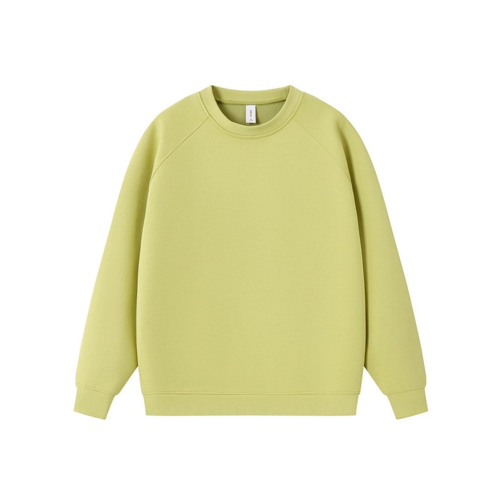 Solid color round neck pullover hoodie