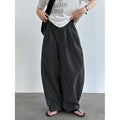 Retro Color-Blocked Checkered Balloon Pants for Women, High Waist Loose Casual Wide Leg Pants