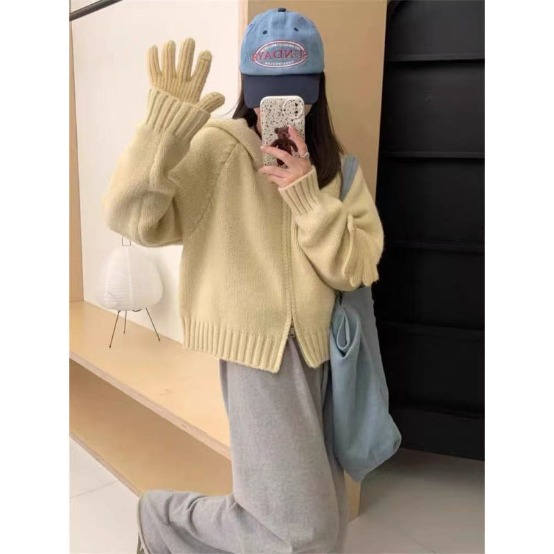 Chic Double-Zip Short Cardigan Sweater