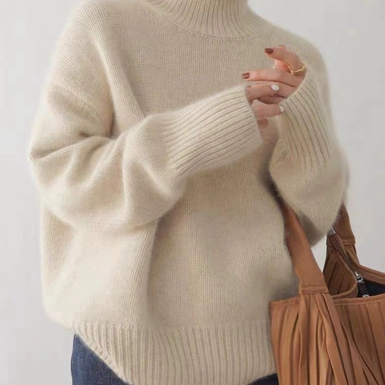 Women's thick and loose autumn and winter high neck sweater