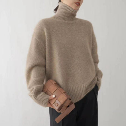 Women's thick and loose autumn and winter high neck sweater