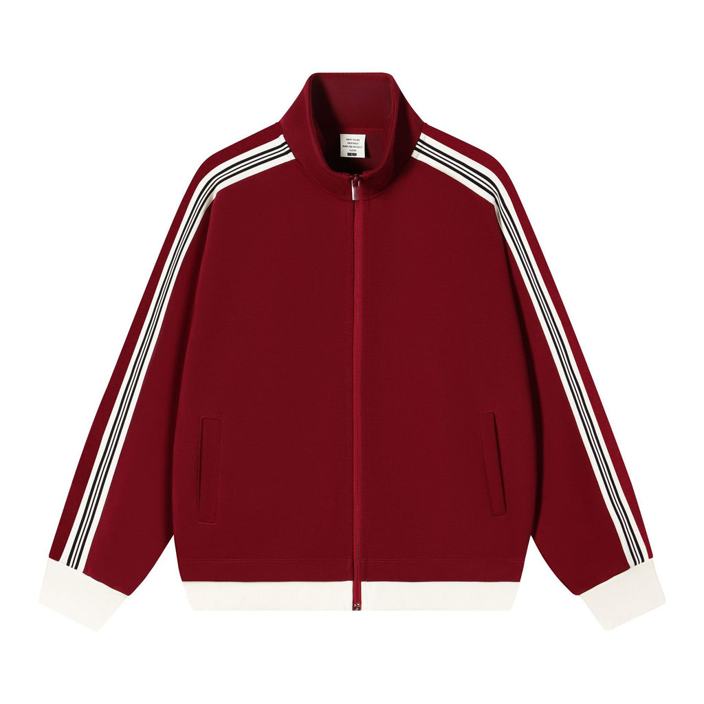 Collision ribbon zipper jacket for men