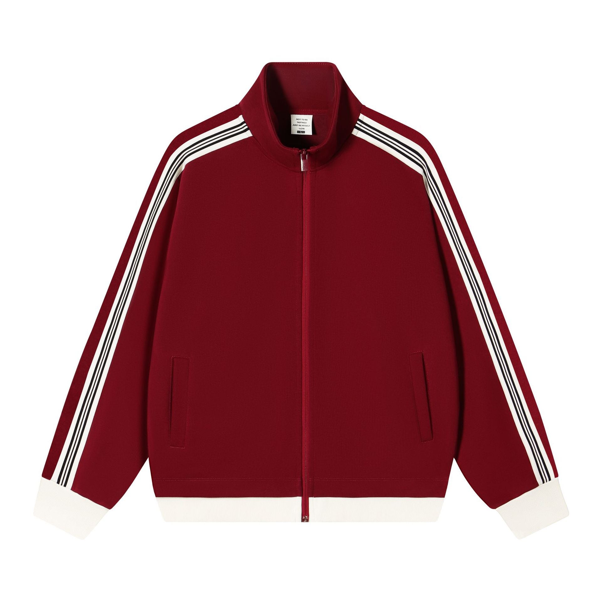 Collision ribbon zipper jacket for men