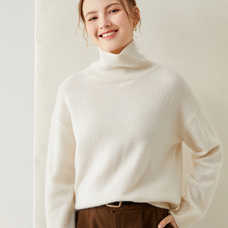 Women's thick and loose autumn and winter high neck sweater