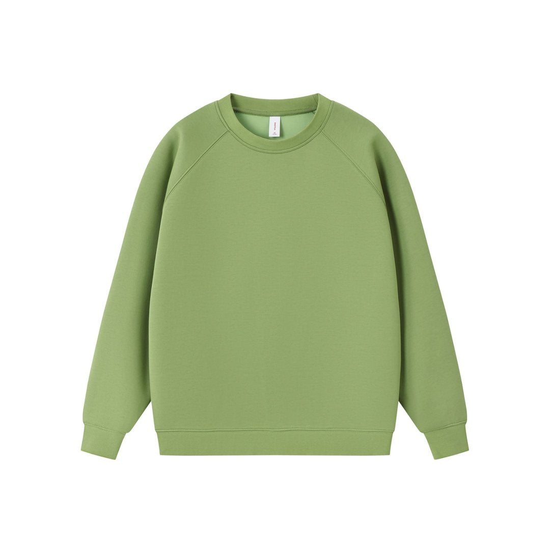 Solid color round neck pullover hoodie