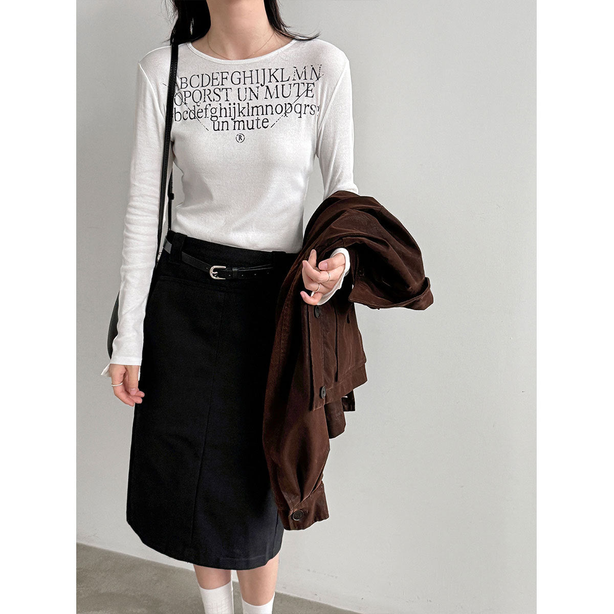 Round Neck Long Sleeve T-Shirt for Women Casual Workwear Basic Top
